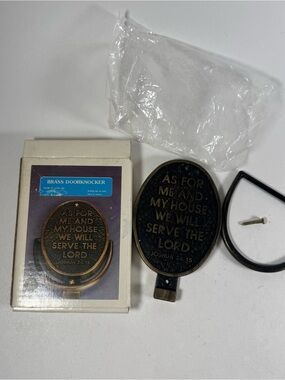 House Of Lloyd Brass Doorknocker Vintage As For Me And My House Joshua 24:15